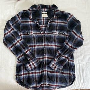 American Eagle Blue and Red Flannel Shirt